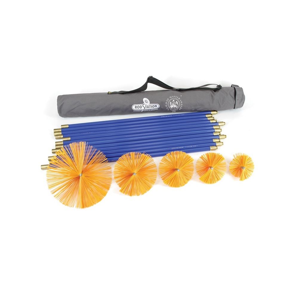 Manual chimney sweeping kit