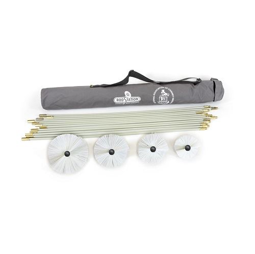 starter Chimney sweeping kit with flexible chimney rods