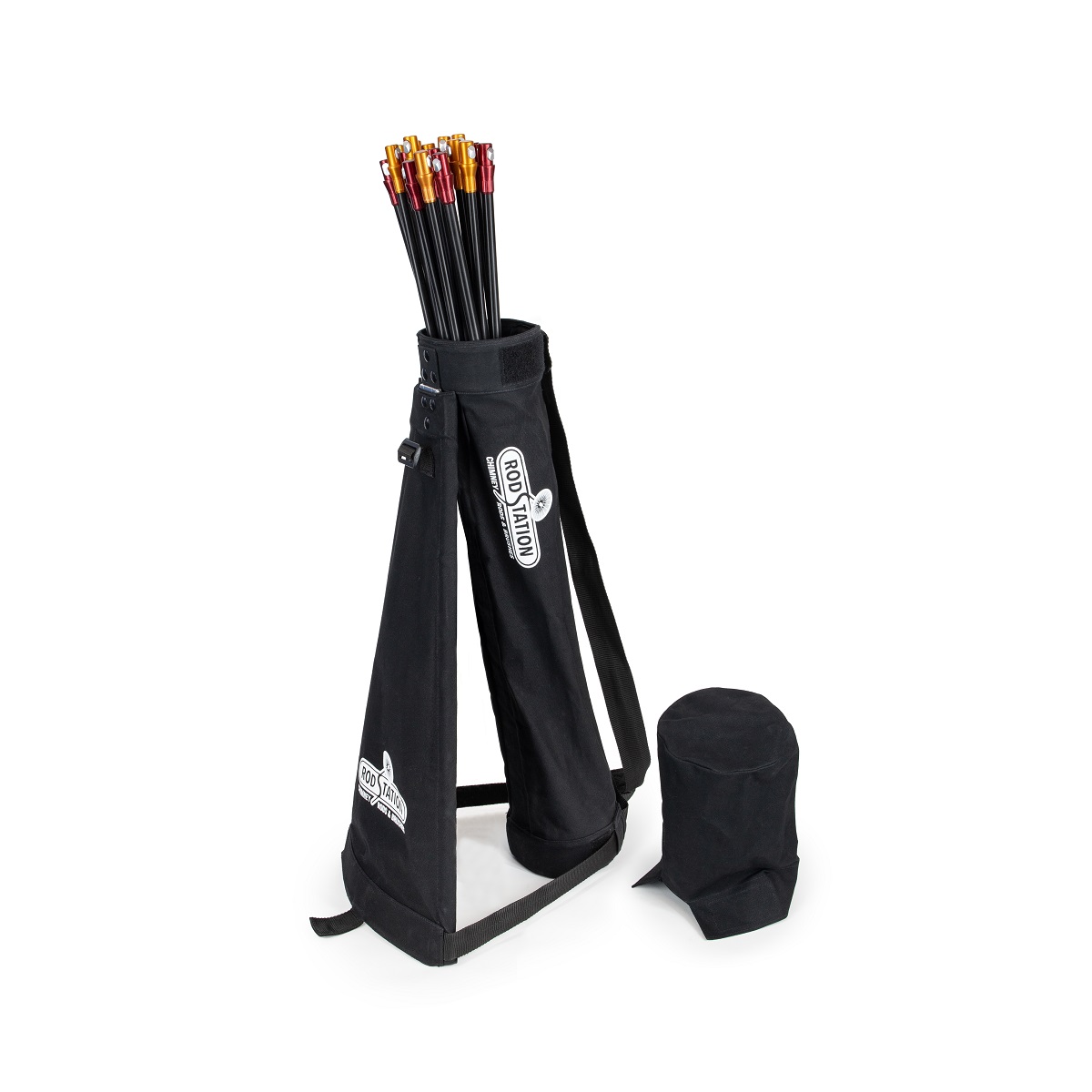 Rodstation vertical chimney rod bag open